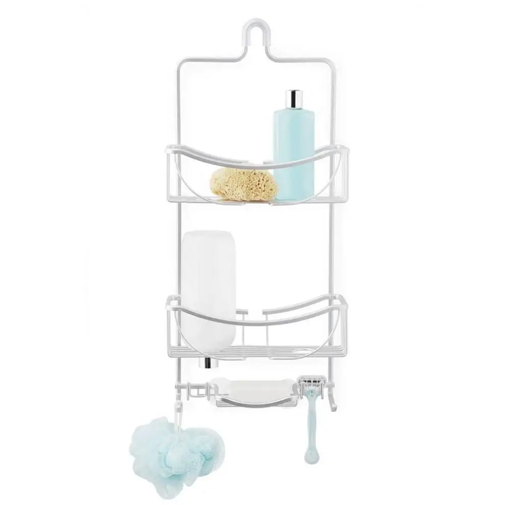 

3 Tier Aluminum Shower Caddy Organizer with Bottle Holders and Hooks Rust Proof Durable Convenient Storage Solution Anodized