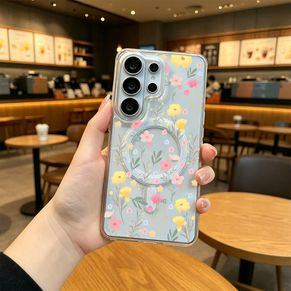 Cartoon Floral Pattern Magsafe Phone Case Cover