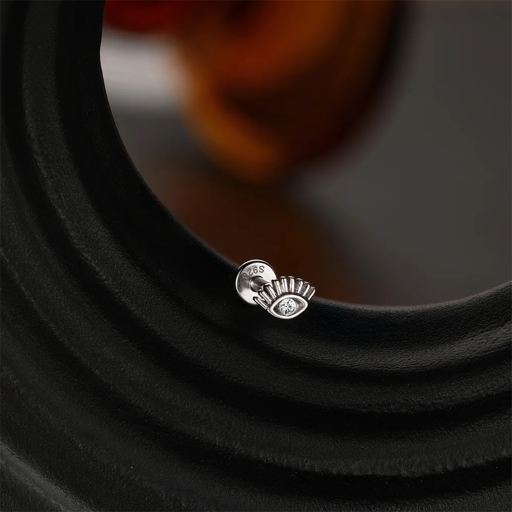 ROXI 1 Stück klassischer Wassertropfen/Augen Moissanit Piercing Flachkopf Faden Ohrring Damen 925 Sterling Silber Edlen Schmuck Geschenke – Detail 5