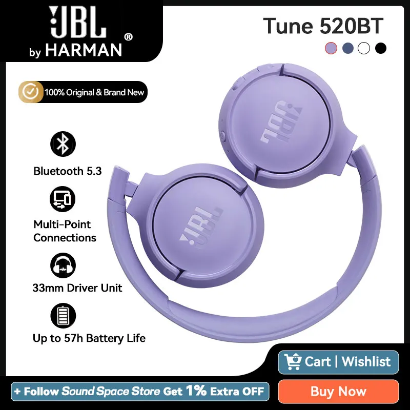 Original JBL TUNE 520BT Wireless Bluetooth Headphones Music Sport  Microphone Headset Mobile Computer Universal Earphone - AliExpress