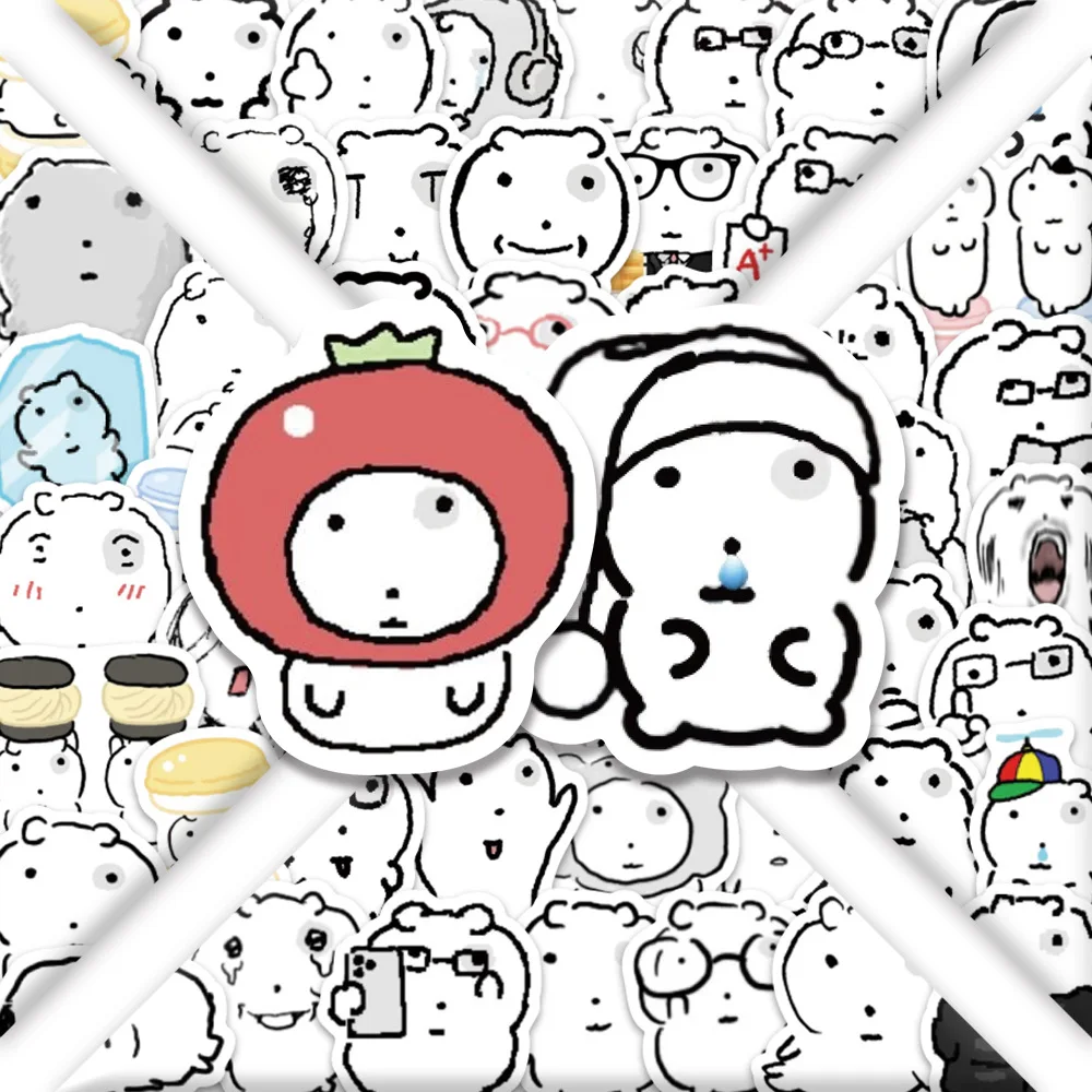 70/140PCS 푹신한 눈의 강아지 스티커 낙서 DIY 일기 전화 케이스 수제 스크랩북 미적 스티커