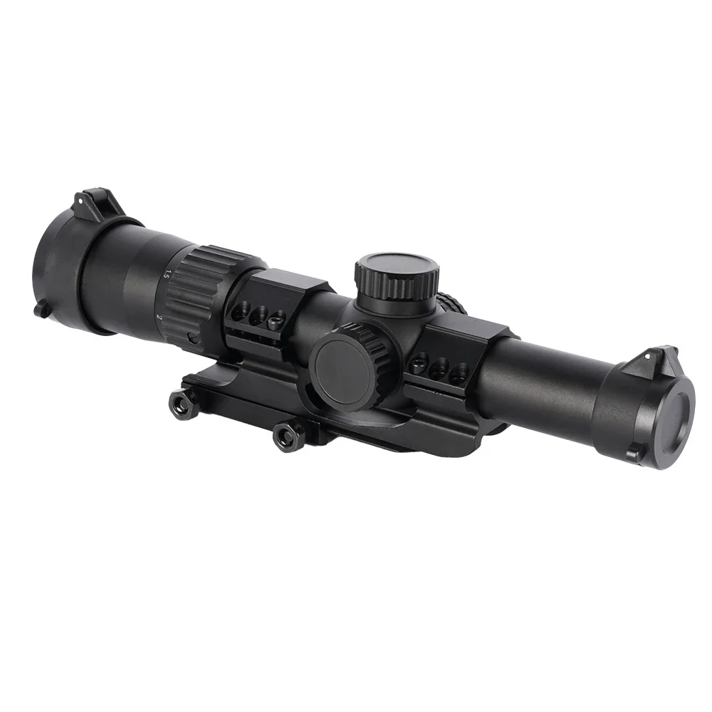 Tactical Long-Range 1-6X24 Optical Sight Red/Green Dot Laser Combination Adjustable Focal Length for Hunting