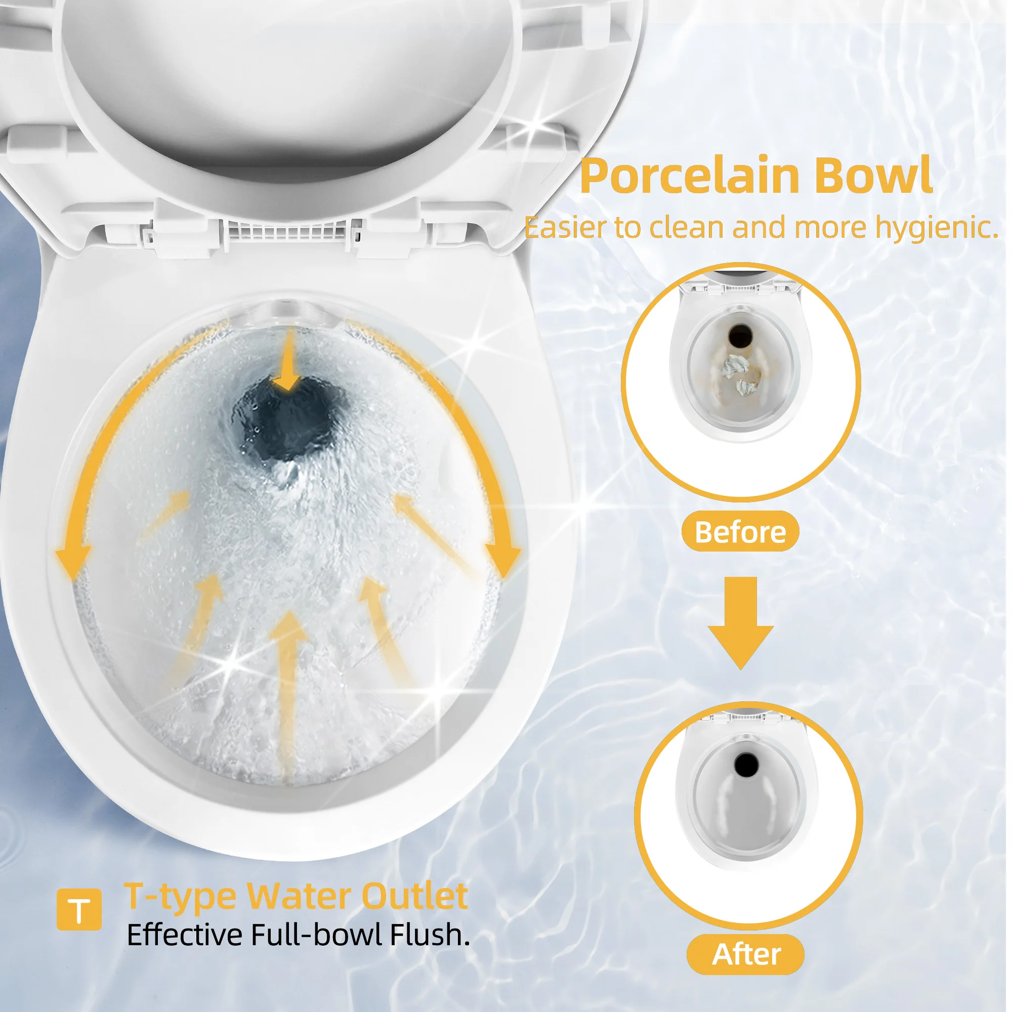Portable Toilet High Profile w/ Pedal Flush for Outdoor Boat RV Travel Camping