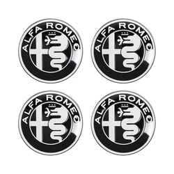 Keychain 4pcs 60mm Wheel Center Cap Badge Emblem Sticker (Black Silver - 60mm)