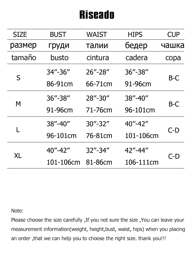 Riseado Sexy Push Up Plunge One Piece Swimsuit Cut Out Brazilian Bathing Suit Underwire Bra Separate Top Black Monokini one piece swimsuit