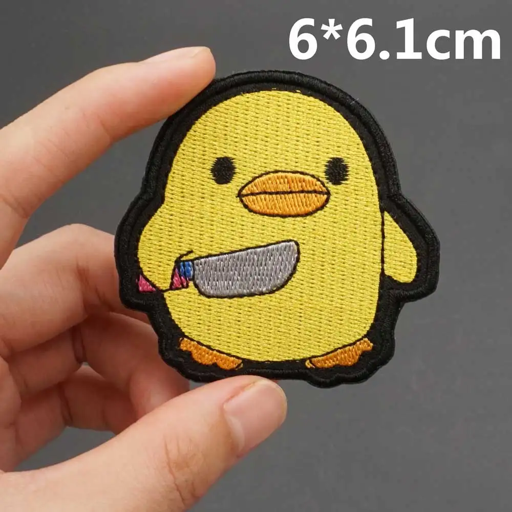 Never Trust A Duck Embroidery Patches Tactical Military Badge with Hook Loop Backing for Clothing Accessories