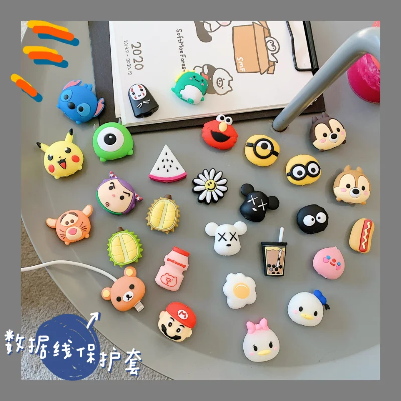 Cartoon Cat Paws Cable Winder Protector for Iphone USB Cable Organizer Winder Animal Cable Holder Charger Earphone Protector cable organizer silicone usb cable winder flexible cable management clips for mouse headphone earphone cable holder