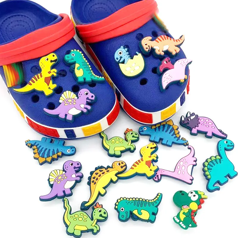 

21 Styles Cartoon PVC Shoe Buckle Dinosaurs Whale Animals Cute Shoe Charms Accessories Novelty Wholesale Kids Party X-mas Gifts