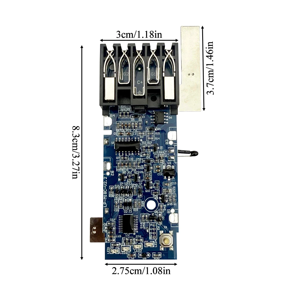 밀워키 M18 18V 5셀 21700 리튬 배터리 보관함 플라스틱 케이스 충전 보호 회로 기판 PCB 하우징