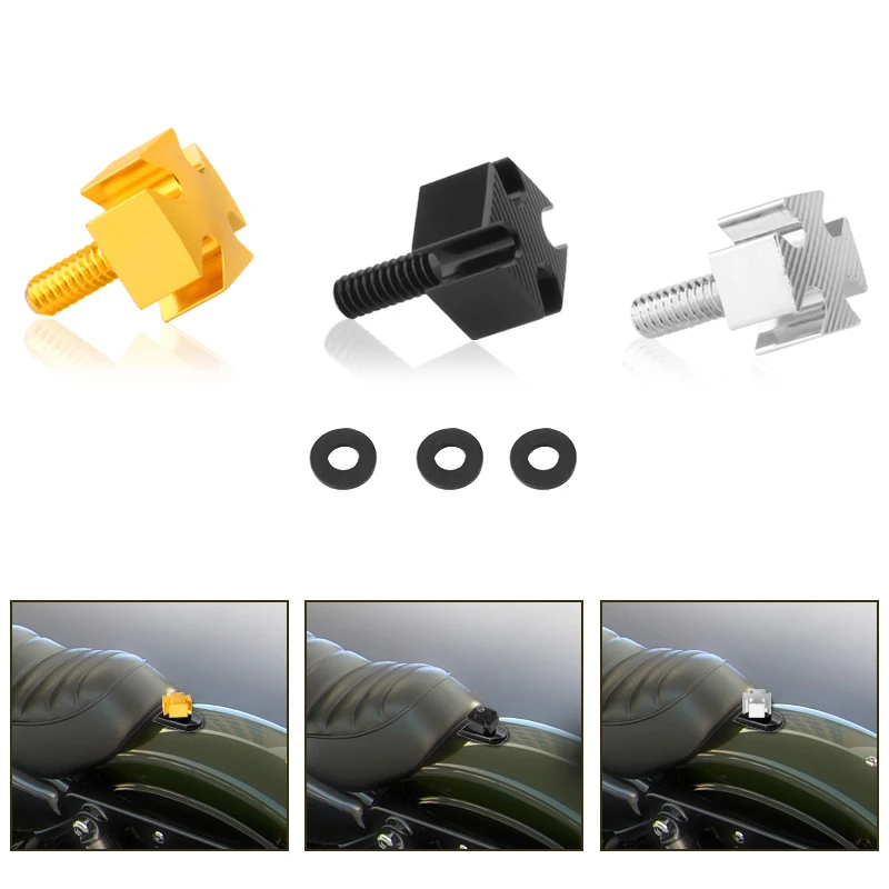 Moto 1/4 "Seat Cross Mount Vite Bullone Per Harley Davidson Sportster Softail Dyna Wide Glide Roadking Streetbob Street Bob