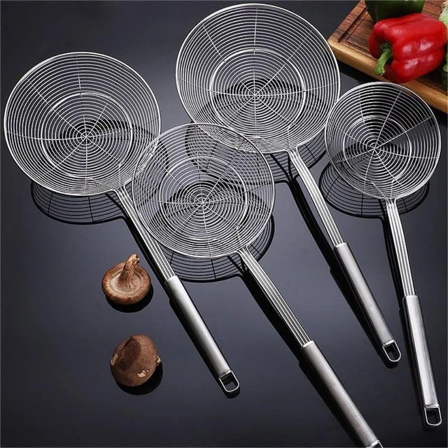 Solid Stainless Steel Spider Strainer Skimmer Ladle for Cooking