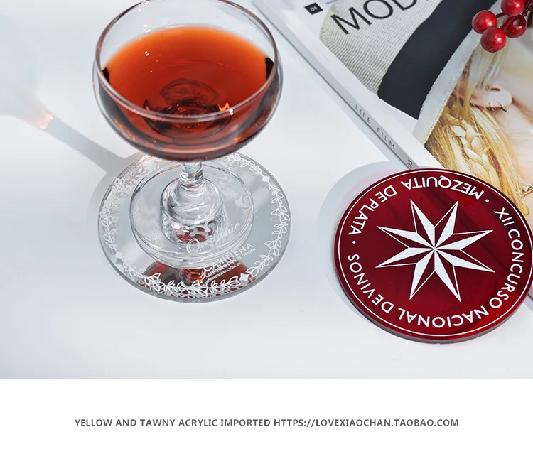 Cup Mat Placemat Acrylic Coaster Simple Stable Heat-resisting Mug Pad Coaster Photography Prop Gadget Customized Printing 11 S9a81b9a9cf3a4d9882028523a69b7210e