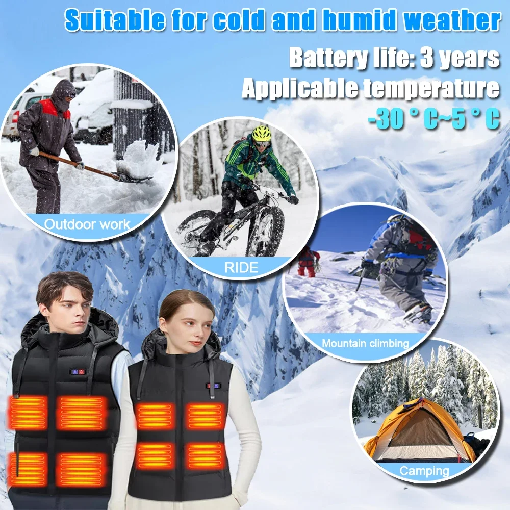 Power Bank 40000mAh for Heating Vest DC 7.4V Heated Jacket Portable Battery Wearable Cool Fan for Summer Fishing Cooling Vest