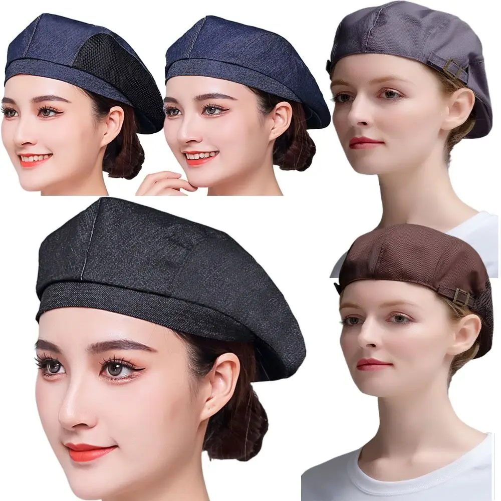 

Restaurant Kitchen Chef Hat Forward Cap Breathable Catering Waiter Hat Work Hat Cowboy Hat Cook Cap Beret Hats Women Lady