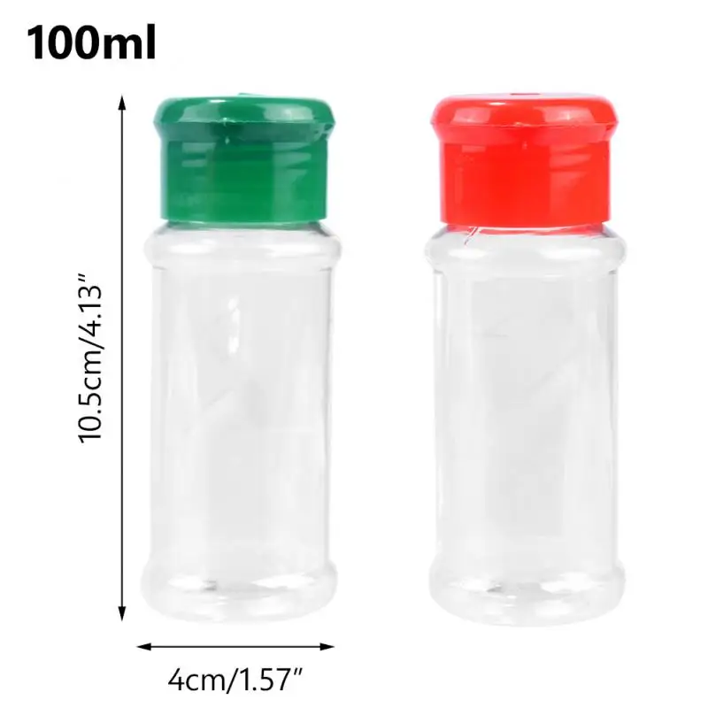 100MLSeasoning Shaker Bottles Plastic Kitchen Spices Storage Condiment Jar Salt Pepper Boxes for Kitchen Gadget Tools