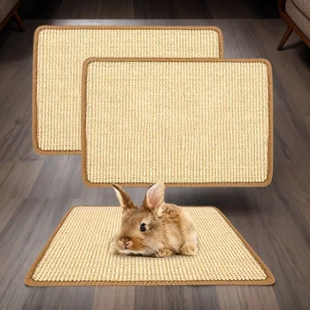 Rabbit Chew & Scratch Mat - Natural Fiber Anti-Slip Pad | Cage Bedding & Teeth Care | Small Pet Sleep & Play