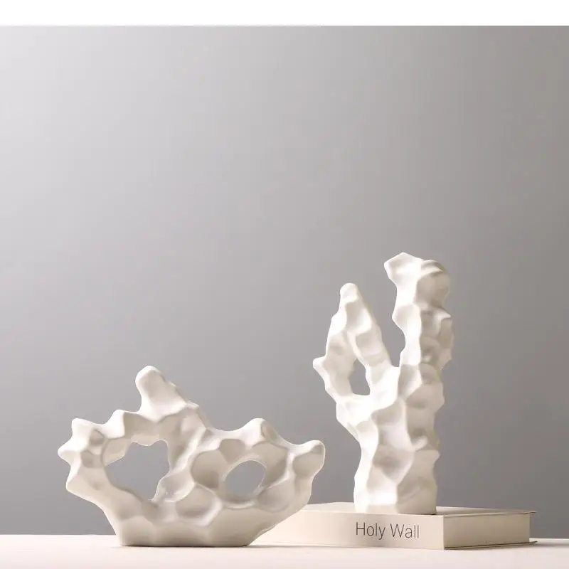 

White Rockery Statue Living Room Decoration Furnishings Desk Decor Crafts Sculpture Rockery Landscape Home Decoration Modern