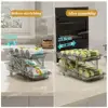 2 Layer Expandable Storage Box Refrigerator Beverage Can Organizer Automatic Rolling Beer Dispenser 6
