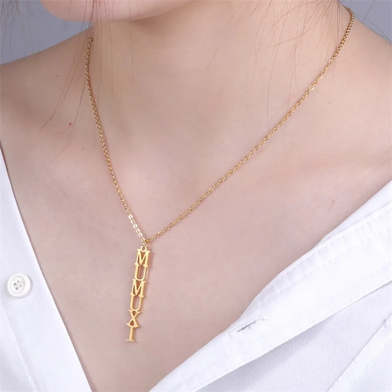 

Personalized Name Necklace for Women Initials Necklace Custom Name Necklace Erect Letter Jewelry Mothers Day Gift Ideas