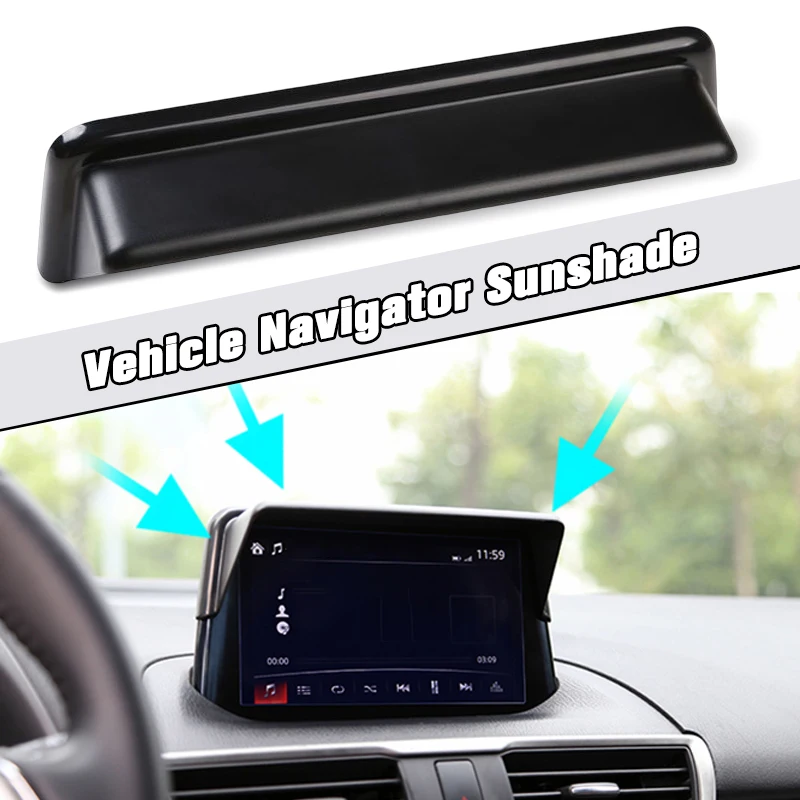 Durable ABS Vehicle Navigator Sunshade Visor GPS Navigation Sun Hood Light Blocking Board Self-adhesive Anti Reflective Block