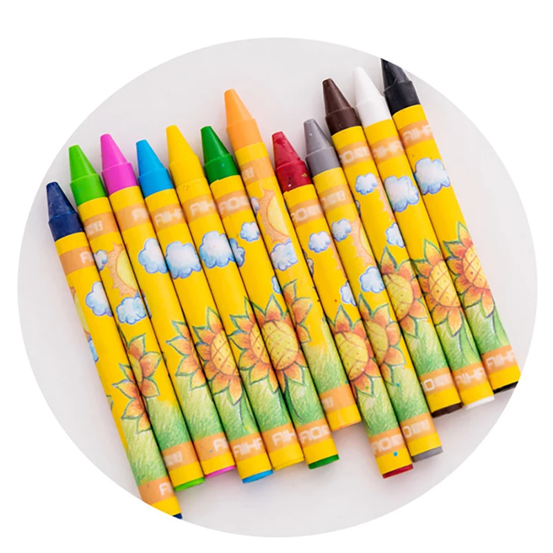 Crayons 8/12 Colors Drawing Non-Toxic Oil Pastels Kids Student Art Supplies triangular crayons set oil pastels