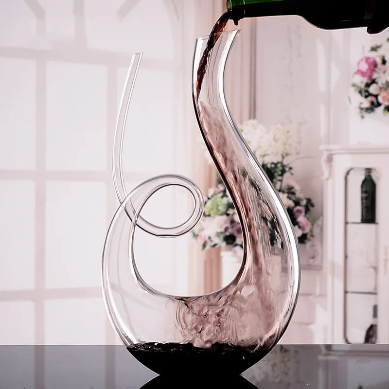 Decanter1500MLCrystalHighGradeSwanSpiralWineDecanterCreative