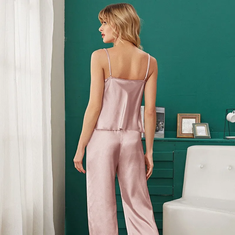 New Sexy Women's Pajamas Fashion Silk Pajamas for Women  Sleepwear Pyjamas Silk Satin Cami Top and Shorts Pajamas for Women