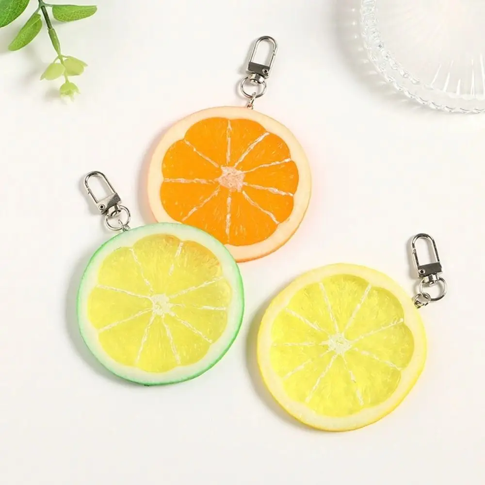 

Cute Hot-dog Key Chain Creative Lemon Slice Orange Slice Model Simulation Bun Girl Heart Schoolbag Pendant Ornaments Gift