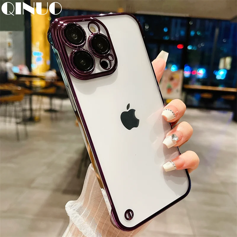 Luxury Frameless Plating Thin Shockproof Lens Film Bumper Case