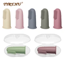 

1set Baby Finger Toothbrush Silicon Toothbrush+Box Children Teeth Clear Soft Silicone Infant Tooth Brush Rubber Cleaning