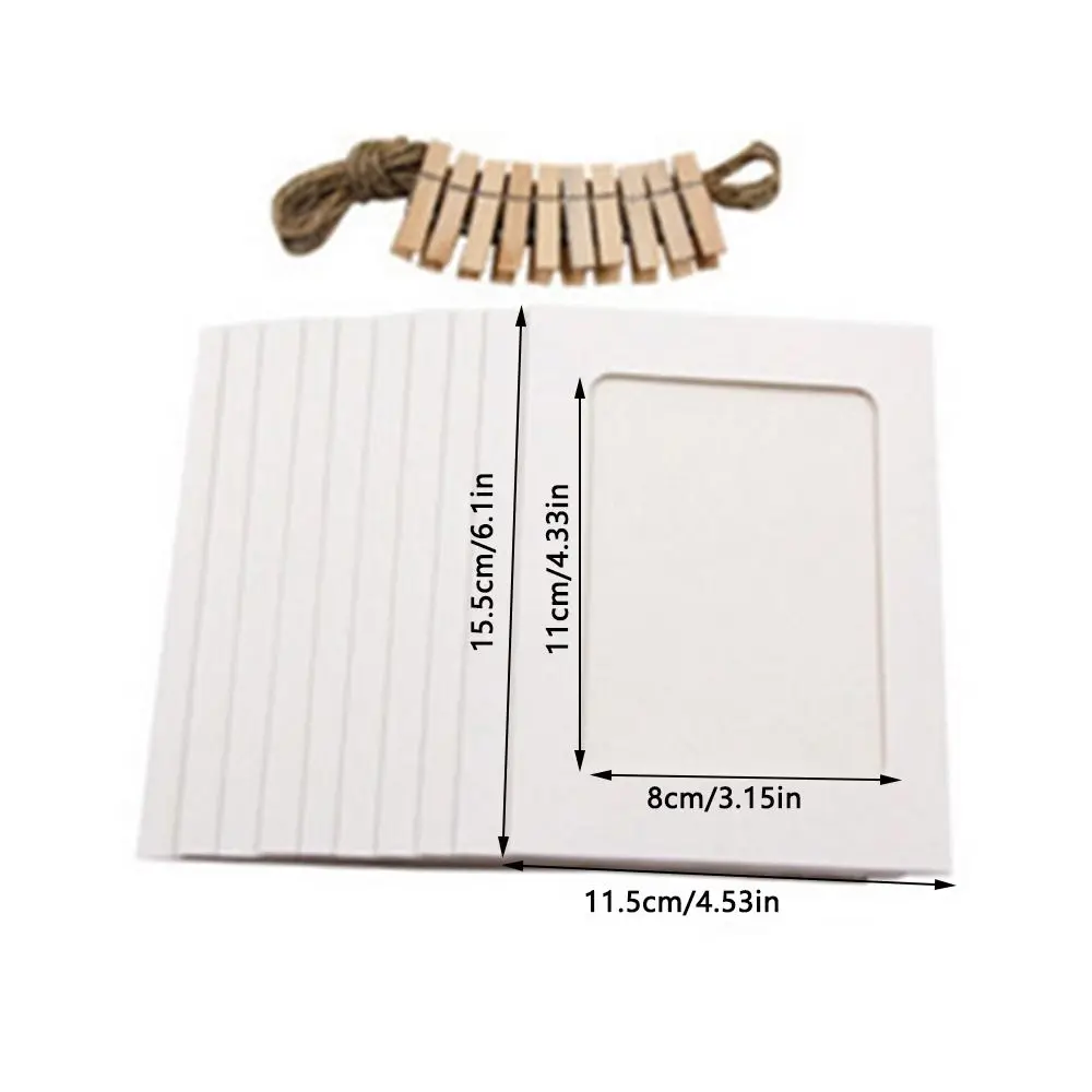 10pcs New Practical Craft Durable Home Decoration Paper Picture Frames Combination Paper Frame With Clips Photos Album