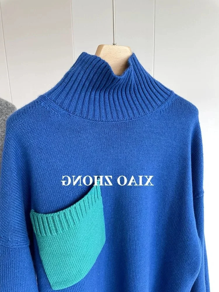 Blue contrast sweater