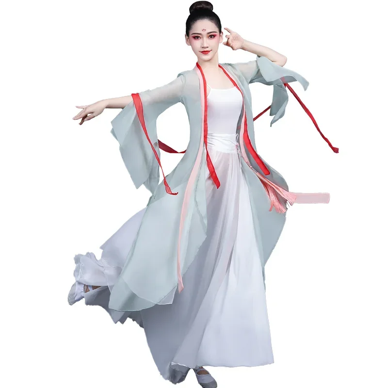 Dance clothing, martial arts training clothing, elegant performance clothing, classical dance performance clothing, charm gauze