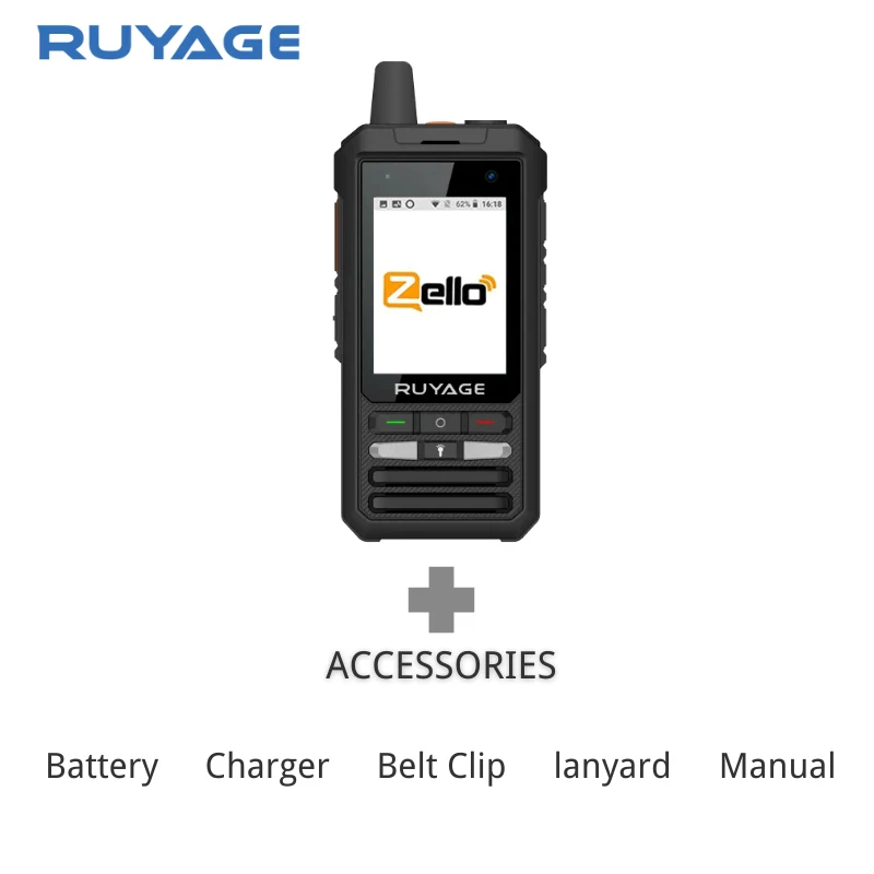 Ruyage ZL80 walkie talkie telefon zello APP 4G sit' 100 mil dlouhé dosah kapesní smartphone WIFI kamera GPS obrazovka Android