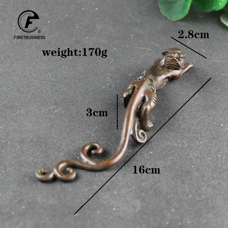 Antique Copper Dragon Beast Statue Pen Holder Desk Ornament Home Decoration Craft Accessories Retro Brass Zodiac Animal Figurine 2