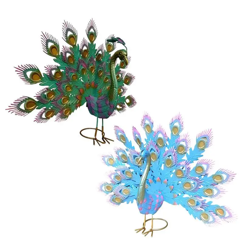 

Bird Statues For Garden Metal Peacocks Garden Statue Hens Bird Sculpture Figurines Crafts Indoor Outdoor Lawn Garden Decoration