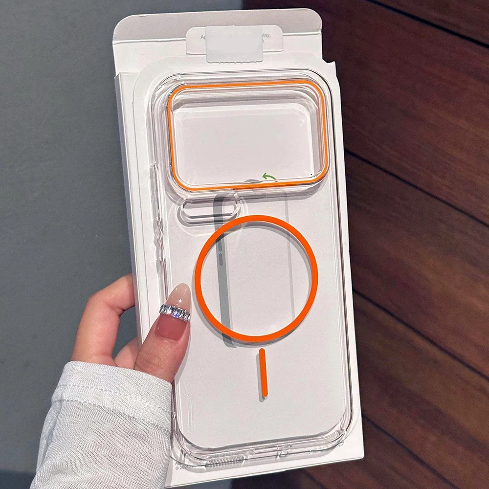 Crystal Clear Hard PC Candy Magnetic Phone Case for Wireless Charging - Ultra Slim Cover