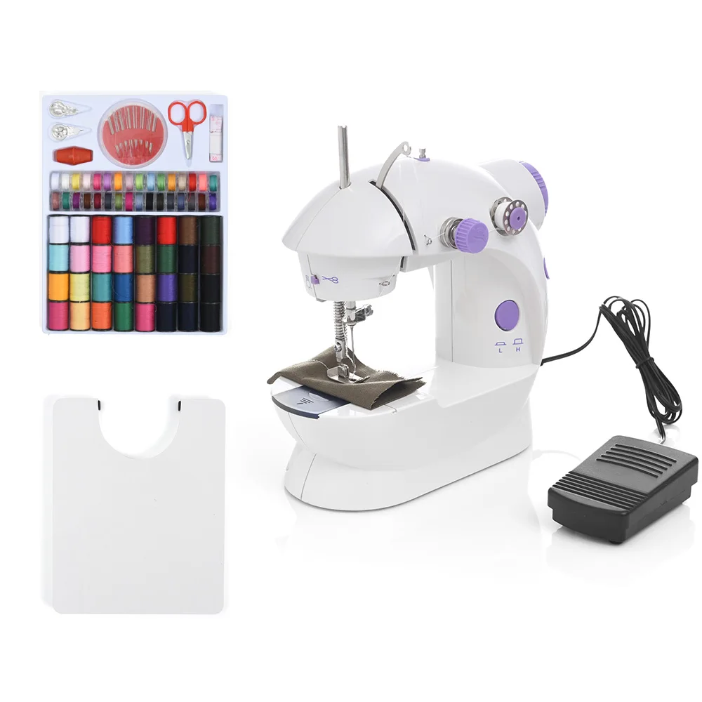 Sewing Machine INNE Sewing Machine Portable Mini Desktop Foot Pedal Night Light Household Straight Line Cutter Automatic Winding Mending