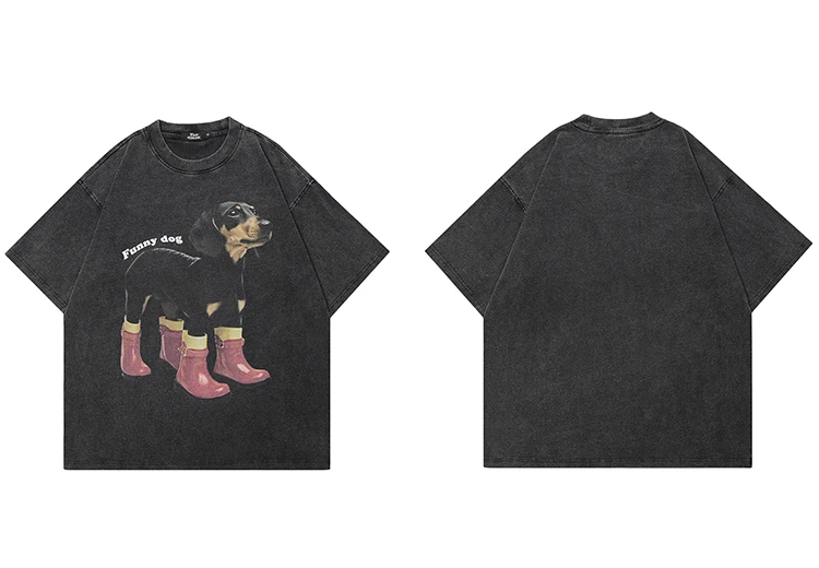 Funny Dog Rain Boots Graphic T-Shirt S9a82d25265ee445cb982d8284329ab35k