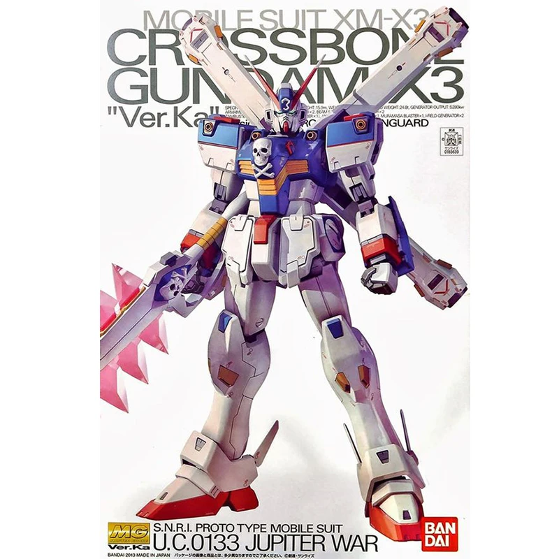 

Фигурка аниме оригинальная Bandai Gundam MG 1/100 PB, мерная фотография, мобильный костюм Crossbone Gundam X3 версия VER.KA, Сборная модель, игрушки