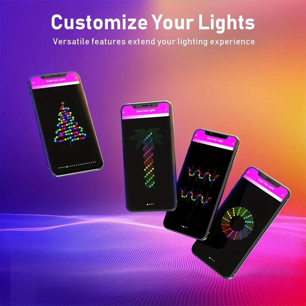 Hello Fairy 앱 리모컨 LED 글로브 램프 스트링 램프, RGB BLE 5.0 야외 IP65 램프 스트링, IR 리모컨 미국 플러그 포함, 5M