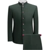 Solid Color Tailor-made Single Breasted Stand Lapel Formal Men's Suits African Male Clothing Formal 2 Piece Jacket Pants Terno 5