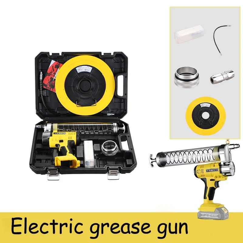 Pistola Engrasadora Inalámbrica 560W - 6000 PSI, 2 Baterías, 600 Cc, Flexible De 50 Cm | Lubricación Para Maquinaria Y Vehículos