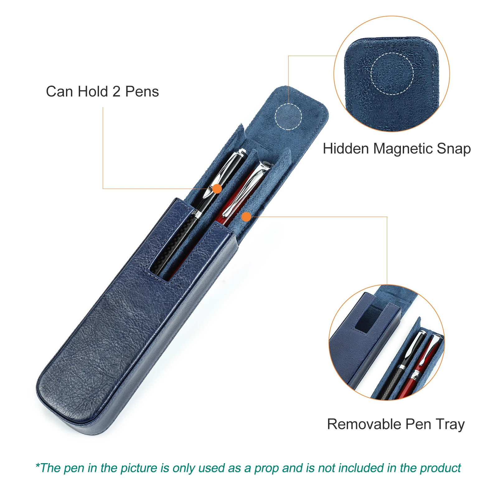 Custodia Porta Penne Stilografiche In Vera Pelle Con 1/2/3 Scomparti - Foto 10