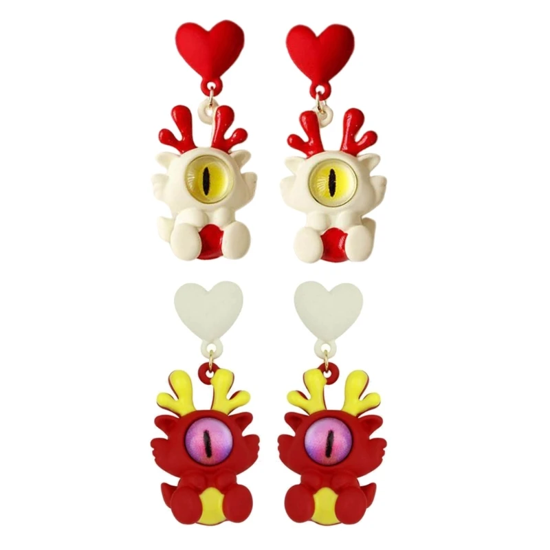 

Мультяшные серьги-гвоздики с драконами, модные украшения для ушей, серьги-гвоздики с драконом, милые шпильки для ушей