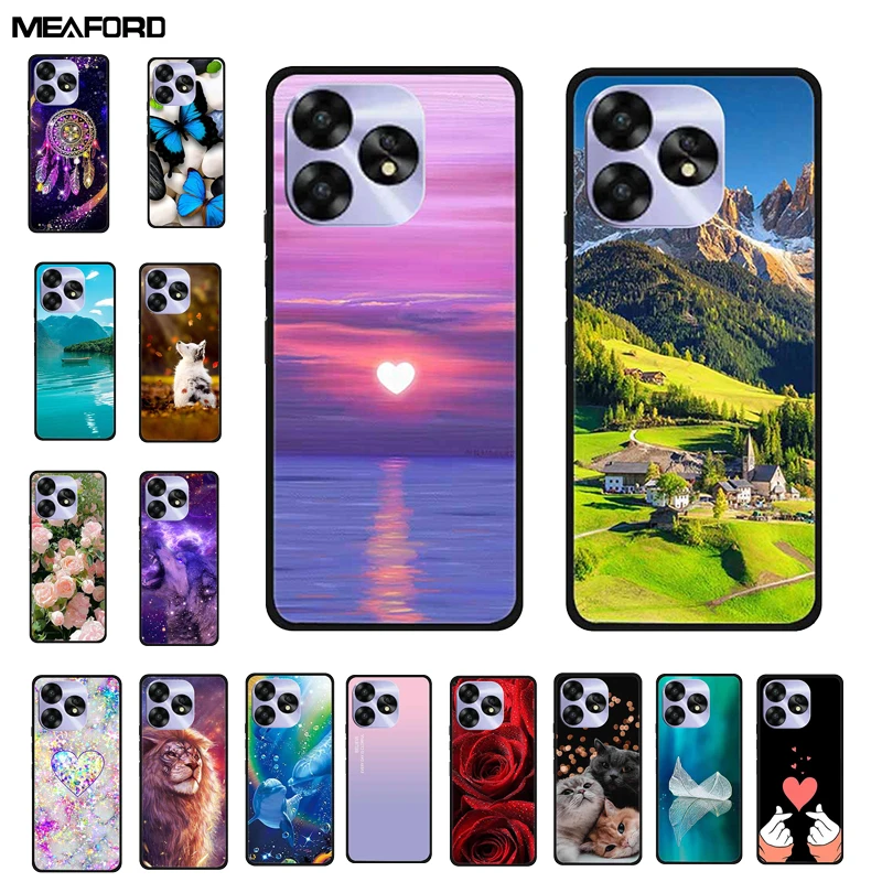 Umidigi A15 Series Black Cat Design Soft TPU Phone Cover