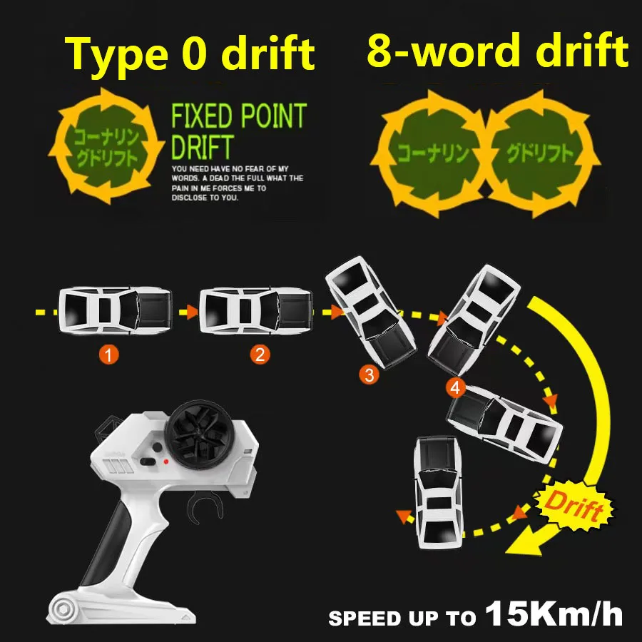 Children's toys remote control drift car 1/24 scale acceleration remote control car small four-wheel drive racing car charging h 3