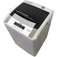 Portable Washing Machine Top Load Clothes Washer 1.54 cu.ft 8 Wash Programs Gray Energy Efficient LED Display Mobile Storage 1