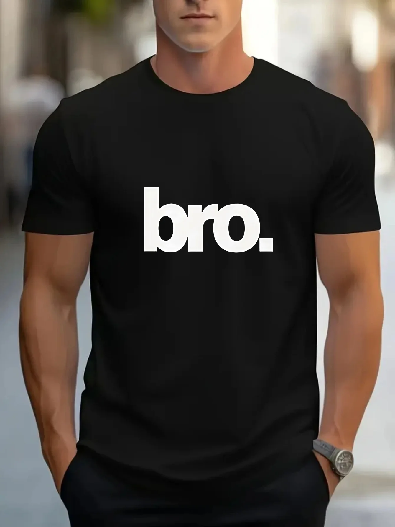Men'S Casual Summer Short-Sleeve T-Shirt with a Stylish, Minimalist Streetwear Vibe Inspired by European And American Fashion