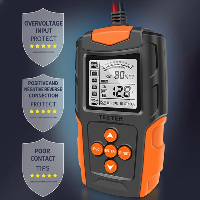 12V/24V testeur de batterie de voiture LCD analyseur de batterie numérique  outil de Diagnostic de